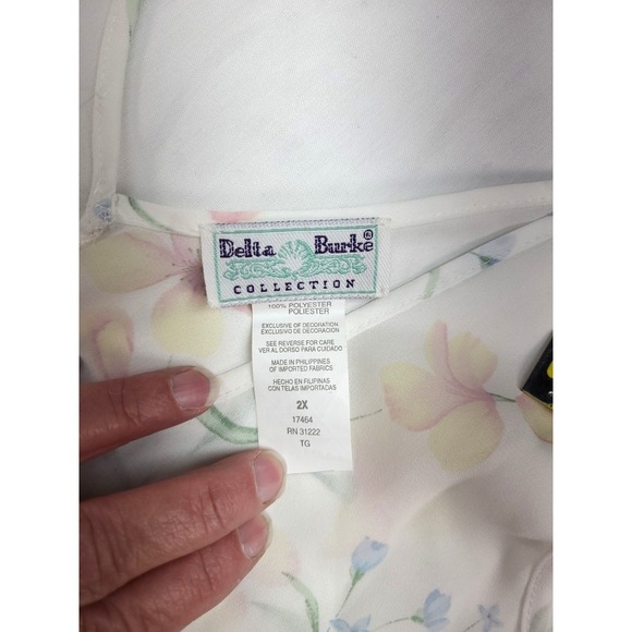 Delta burke collection Vintage Nightgown robe set Vintage Floral Boudoir Wear 2X - Picture 8 of 14